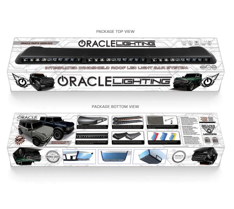 Oracle Integrated Windshield Roof LED Light Bar System - 2021+ Bronco - StickerFab