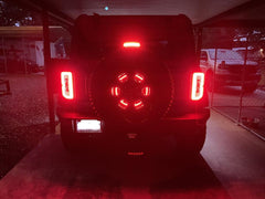 Oracle LED Red Illuminated Spare Tire Wheel Ring Third Brake Light - 2021+ Bronco - StickerFab