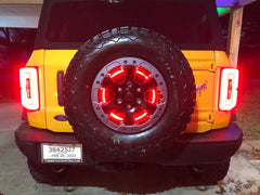 Oracle LED Red Illuminated Spare Tire Wheel Ring Third Brake Light - 2021+ Bronco - StickerFab