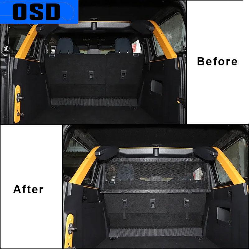 OSD Rear Pet / Cargo Mesh Net Divider - 2021+ Bronco 4 Door - StickerFab