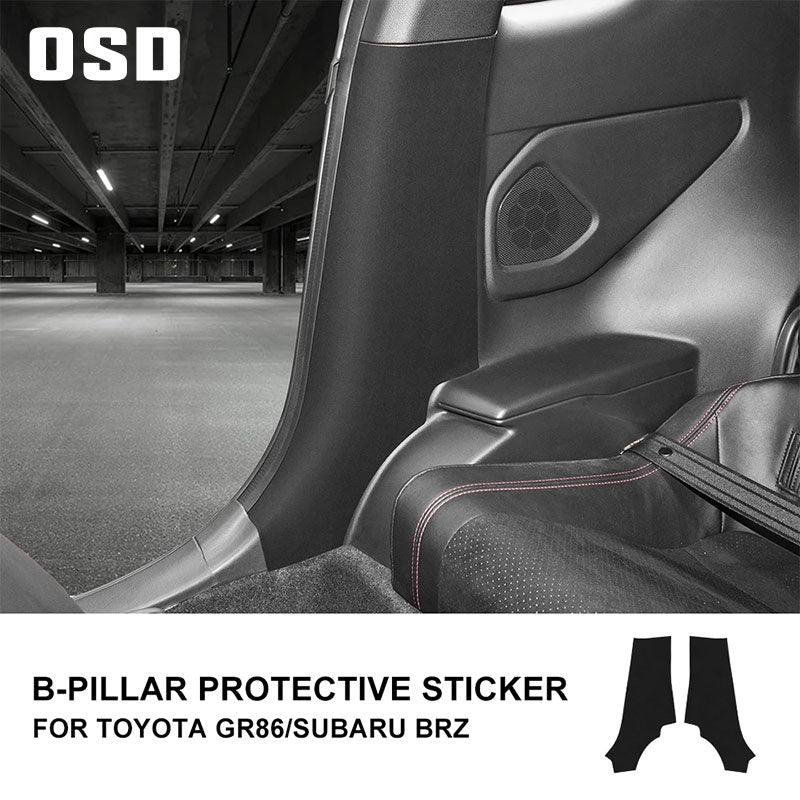 OSD Suede Seatbelt Panel Protector Overlays fits 2022+ BRZ / GR86 - StickerFab