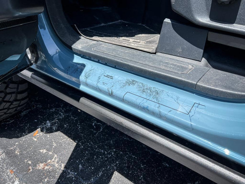 Printed Series Door Sill Protectors - 2021+ Bronco 2/4 Door - StickerFab