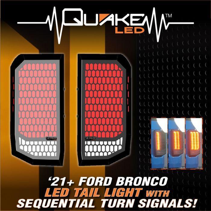 Quake LED Sequential Tail Lights - 2021+ Bronco - StickerFab