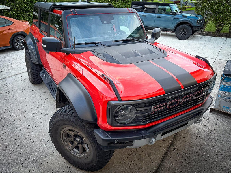 Racing Hood Stripes V1 - 2022+ Bronco Raptor - StickerFab