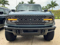 Smoked Signature DRL Bar Overlays - 2021+ Bronco (Signature Headlights) - StickerFab