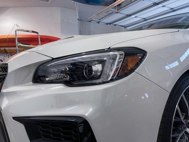 Special Edition Dark Smoke Stealth Headlight Overlays - 2015-2020 WRX / STI - StickerFab