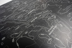 Stealth Black Moab Topographic Map Hood Overlay (Printed Series) - 2021+ Bronco - StickerFab