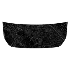 Stealth Black Moab Topographic Map Hood Overlay (Printed Series) - 2021+ Bronco - StickerFab