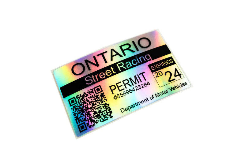 Street Racing Permit Sticker 3.5" - Canada All Provinces - StickerFab