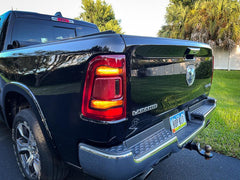 Tail Light Overlays - 2019-2022 RAM 1500 (w/ Blind Spot and Cross Path Detection) - StickerFab