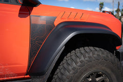 Topo American Flag Fender Overlays (Clear) - 2022+ Bronco Raptor - StickerFab