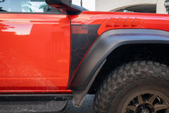 Topo American Flag Fender Overlays (Clear) - 2022+ Bronco Raptor - StickerFab