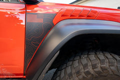 Topo American Flag Fender Overlays (Clear) - 2022+ Bronco Raptor - StickerFab