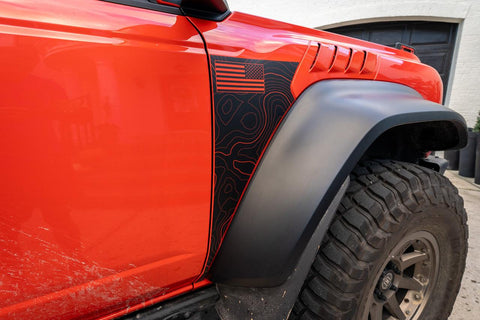 2022+ Bronco Raptor Topo American Flag Fender Overlays – StickerFab