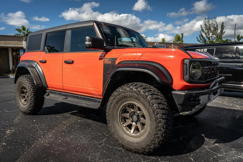 Topo American Flag Fender Overlays (Clear) - 2022+ Bronco Raptor - StickerFab