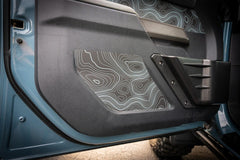 Topo Interior Lower Door Card Insert Overlays (Printed Series) - 2021+ Bronco 4 Door - StickerFab