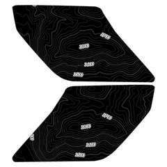 Topo Interior Sun Visor Overlays (Printed Series) - 2021+ Bronco (with Homelink) - StickerFab