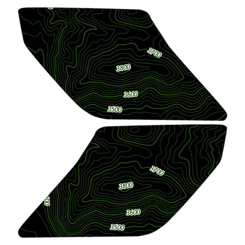 Topo Interior Sun Visor Overlays (Printed Series) - 2021+ Bronco (NO Homelink) - StickerFab