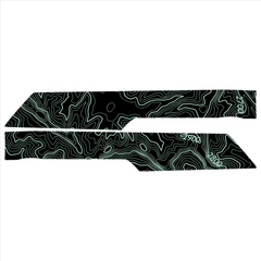 Topo Front Interior Upper Door Card Insert Overlays (Printed Series) - 2021+ Bronco 4 Door - StickerFab