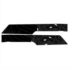 Topo Front Interior Upper Door Card Insert Overlays (Printed Series) - 2021+ Bronco 4 Door - StickerFab