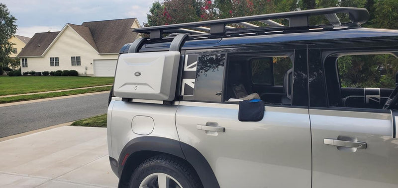 Union Jack Side Window Panel Overlay (Matte Black) - 2020+ Land Rover Defender 110 / 130 - StickerFab