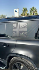 Union Jack Side Window Panel Overlay (Matte Black) - 2020+ Land Rover Defender 110 / 130 - StickerFab