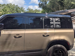 Union Jack Side Window Panel Overlay (Matte Black) - 2020+ Land Rover Defender 110 / 130 - StickerFab