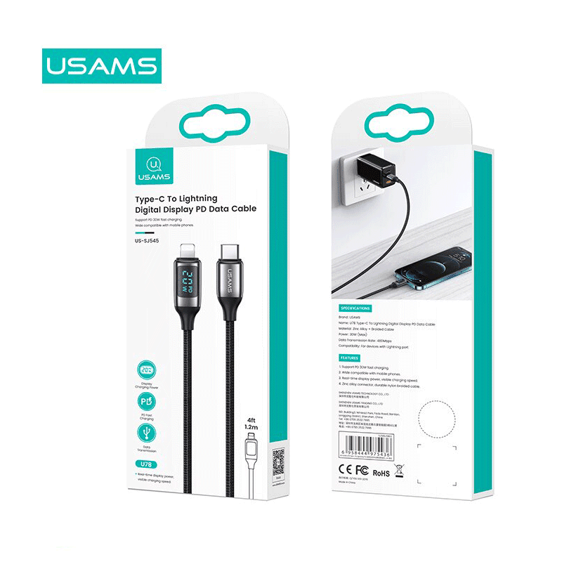 USAMS USB-C Port Cable to Lightning or USB-C with LCD - 2021+ Bronco / Bronco Sport / 2022 Maverick - StickerFab