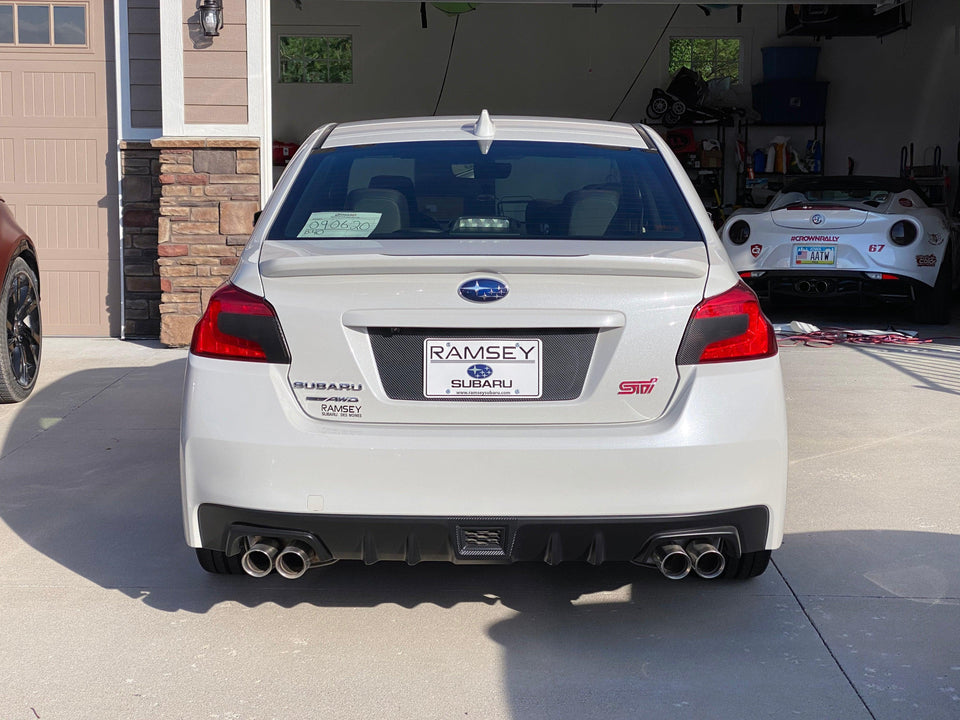 V2 License Plate Panel Black Out Overlay - 2015-2020 Subaru WRX / STI - StickerFab