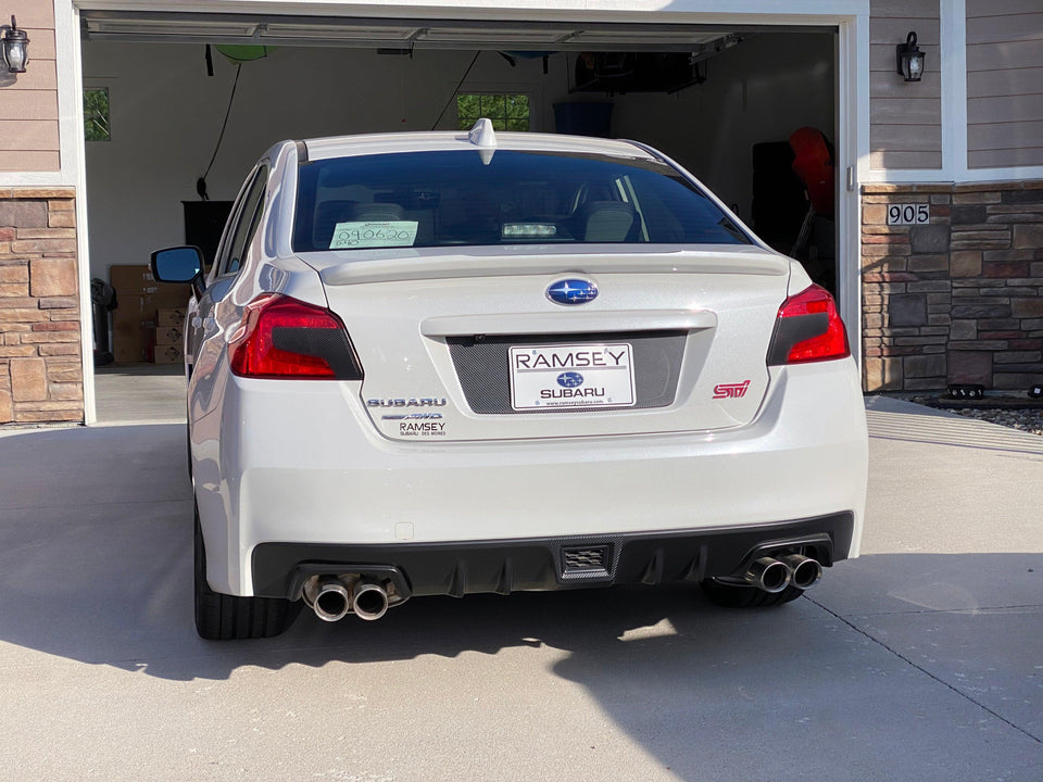 V2 License Plate Panel Black Out Overlay - 2015-2020 Subaru WRX / STI - StickerFab