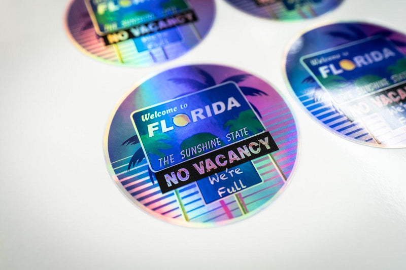 Welcome to Florida No Vacancy We're Full Sticker 3.5" - StickerFab