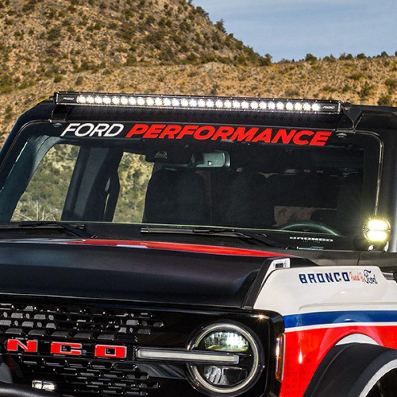 Ford Racing Ford Performance Windshield Banner - White/Red - 2021+ Bronco - StickerFab